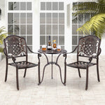  - Patio Cast Aluminum Dining Chairs Set of 2 Metal Armchairs Stackable - Outdoor Style Company