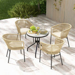  - Patio Chairs Set of 4 with Curved Backrest and Seat Cushion for Patio - Outdoor Style Company