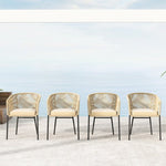  - Patio Chairs Set of 4 with Curved Backrest and Seat Cushion for Patio - Outdoor Style Company