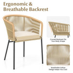  - Patio Chairs Set of 4 with Curved Backrest and Seat Cushion for Patio - Outdoor Style Company