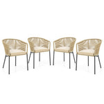  - Patio Chairs Set of 4 with Curved Backrest and Seat Cushion for Patio - Outdoor Style Company