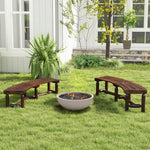  - Patio Curved Bench for Round Table Spacious and Slatted Seat - Outdoor Style Company