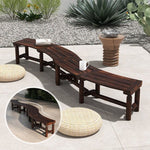  - Patio Curved Bench for Round Table Spacious and Slatted Seat - Outdoor Style Company