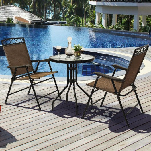  - Patio Dining Set with Patio Folding Chairs and Table - Outdoor Style Company