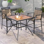  - Patio Dining Table for 4 Square Bistro Table with Umbrella Holes - Outdoor Style Company