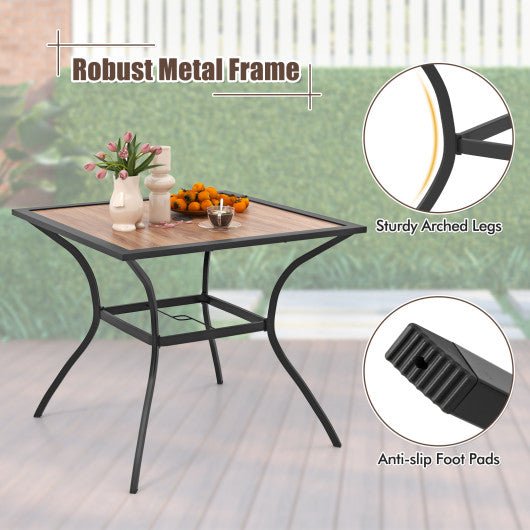  - Patio Dining Table for 4 Square Bistro Table with Umbrella Holes - Outdoor Style Company