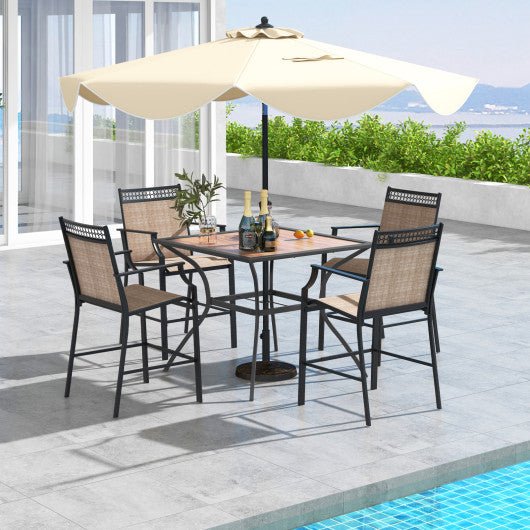  - Patio Dining Table for 4 Square Bistro Table with Umbrella Holes - Outdoor Style Company