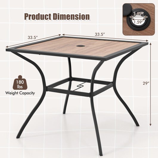  - Patio Dining Table for 4 Square Bistro Table with Umbrella Holes - Outdoor Style Company