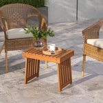  - Patio Foldable Side Table with Slatted Tabletop for Backyard - Outdoor Style Company