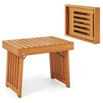  - Patio Foldable Side Table with Slatted Tabletop for Backyard - Outdoor Style Company