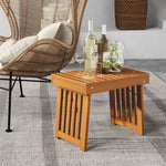  - Patio Foldable Side Table with Slatted Tabletop for Backyard - Outdoor Style Company