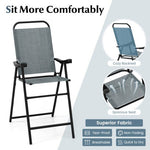  - Patio Folding Bar Stool Set of 2 with Metal Frame and Footrest - Outdoor Style Company