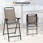  - Patio Folding Bar Stool Set of 2 with Metal Frame and Footrest - Outdoor Style Company