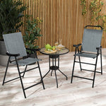  - Patio Folding Bar Stool Set of 2 with Metal Frame and Footrest - Outdoor Style Company