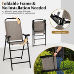  - Patio Folding Bar Stool Set of 2 with Metal Frame and Footrest - Outdoor Style Company