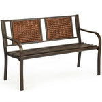  - Patio Garden Bench with Powder Coated Steel Frame - Outdoor Style Company