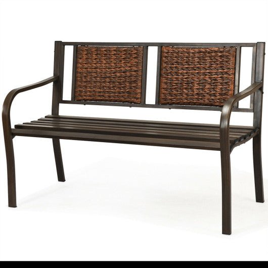  - Patio Garden Bench with Powder Coated Steel Frame - Outdoor Style Company