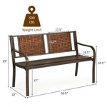  - Patio Garden Bench with Powder Coated Steel Frame - Outdoor Style Company