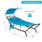  - Patio Hanging Chaise Lounge Chair with Canopy Cushion Pillow and Storage Bag - Outdoor Style Company