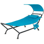  - Patio Hanging Chaise Lounge Chair with Canopy Cushion Pillow and Storage Bag - Outdoor Style Company