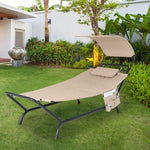  - Patio Hanging Chaise Lounge Chair with Canopy Cushion Pillow and Storage Bag - Outdoor Style Company