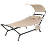  - Patio Hanging Chaise Lounge Chair with Canopy Cushion Pillow and Storage Bag - Outdoor Style Company