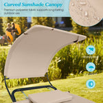  - Patio Hanging Chaise Lounge Chair with Canopy Cushion Pillow and Storage Bag - Outdoor Style Company