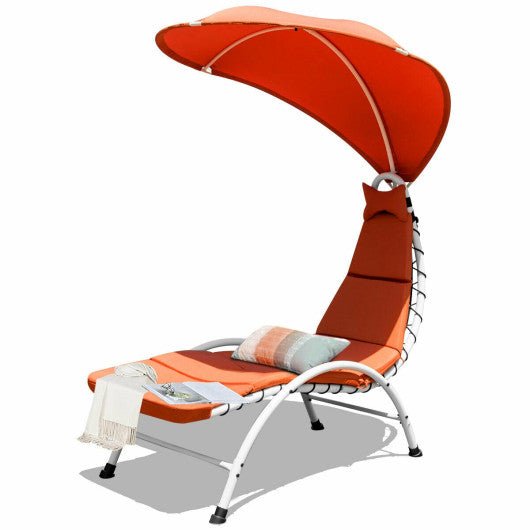  - Patio Hanging Swing Hammock Chaise Lounger Chair with Canopy - Outdoor Style Company