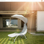  - Patio Hanging Swing Hammock Chaise Lounger Chair with Canopy - Outdoor Style Company