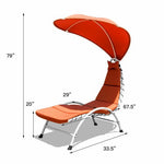  - Patio Hanging Swing Hammock Chaise Lounger Chair with Canopy - Outdoor Style Company