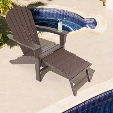  - Patio HDPE Adirondack Chair with Retractable Ottoman - Outdoor Style Company