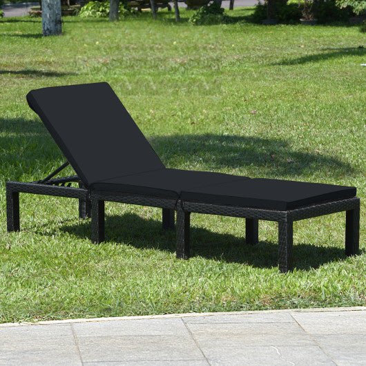  - Patio Rattan Cushioned Height Adjustable Lounge Chair - Outdoor Style Company