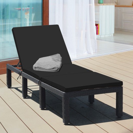  - Patio Rattan Cushioned Height Adjustable Lounge Chair - Outdoor Style Company