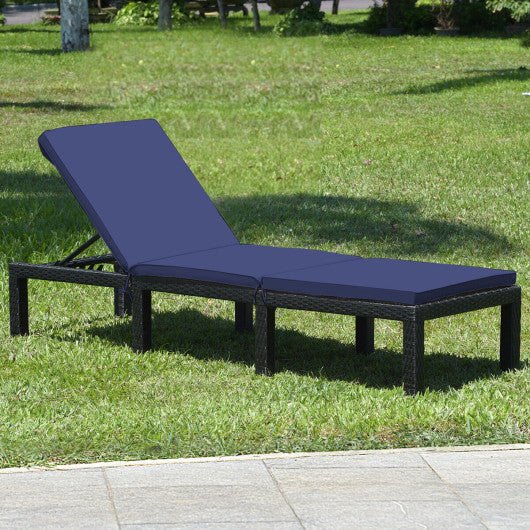  - Patio Rattan Cushioned Height Adjustable Lounge Chair - Outdoor Style Company