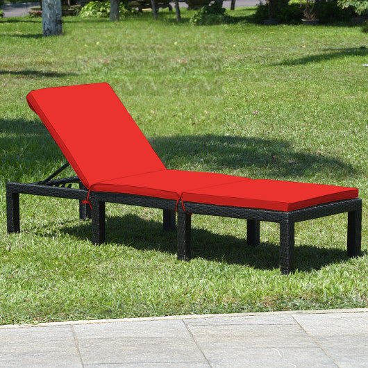  - Patio Rattan Cushioned Height Adjustable Lounge Chair - Outdoor Style Company