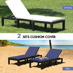  - Patio Rattan Cushioned Height Adjustable Lounge Chair - Outdoor Style Company