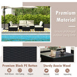  - Patio Rattan Daybed with 4 - Level Adjustable Backrest and Retractable Side Tray - Outdoor Style Company