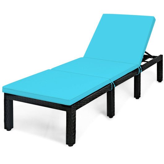  - Patio Rattan Lounge Chair Chaise Couch Cushioned Height Adjustable - Outdoor Style Company