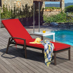  - Patio Rattan Lounge Chaise Recliner with Back Adjustable Cushioned - Outdoor Style Company