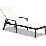  - Patio Rattan Lounge Chaise Recliner with Back Adjustable Cushioned - Outdoor Style Company