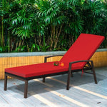  - Patio Rattan Lounge Chaise Recliner with Back Adjustable Cushioned - Outdoor Style Company