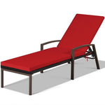  - Patio Rattan Lounge Chaise Recliner with Back Adjustable Cushioned - Outdoor Style Company