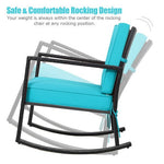  - Patio Rattan Rocker Outdoor Glider Rocking Chair Cushion Lawn - Outdoor Style Company