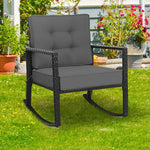  - Patio Rattan Rocker Outdoor Glider Rocking Chair Cushion Lawn - Outdoor Style Company