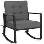  - Patio Rattan Rocker Outdoor Glider Rocking Chair Cushion Lawn - Outdoor Style Company