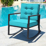  - Patio Rattan Rocker Outdoor Glider Rocking Chair Cushion Lawn - Outdoor Style Company