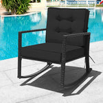  - Patio Rattan Rocker Outdoor Glider Rocking Chair Cushion Lawn - Outdoor Style Company