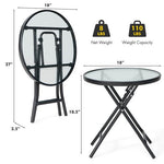  - Patio Side Table with Tempered Glass Tabletop - Outdoor Style Company