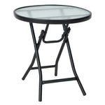  - Patio Side Table with Tempered Glass Tabletop - Outdoor Style Company