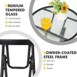  - Patio Side Table with Tempered Glass Tabletop - Outdoor Style Company